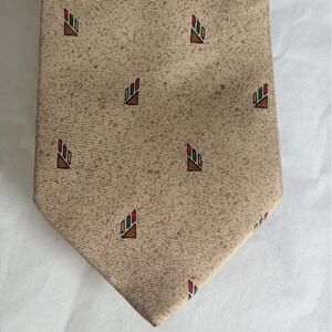 Givenchy vintage Beige Tie with Tiny Multicolor Motif